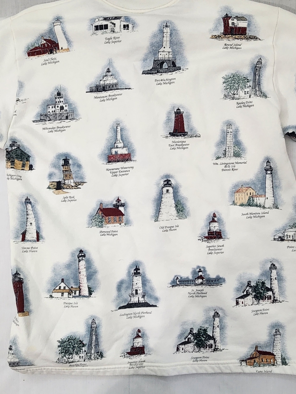 Vintage Art Unlimited Brand Lighthouse Graghic Cardigan Sweatshirt Size Large - Picture 3 of 12
